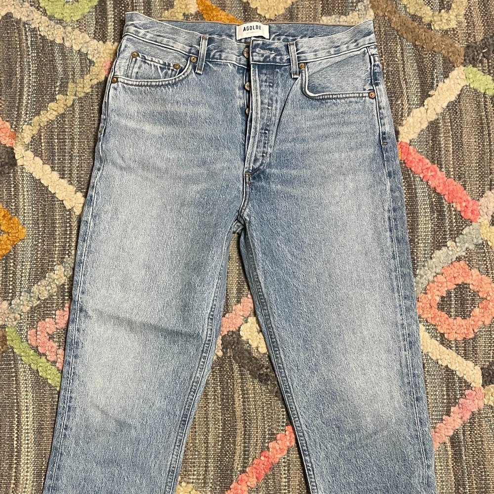 AGOLDE Size 28 Riley High Rise Straight Crop Jeans